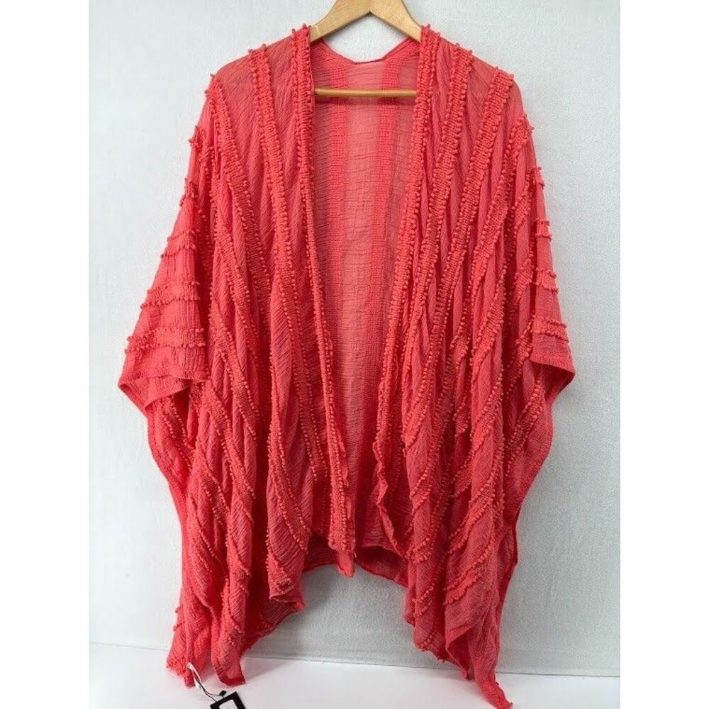 Women's One Size Kimono NWT Coral Chenille Short Sleeve